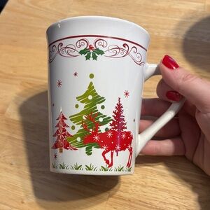 Holiday Mug with Red and Green Design